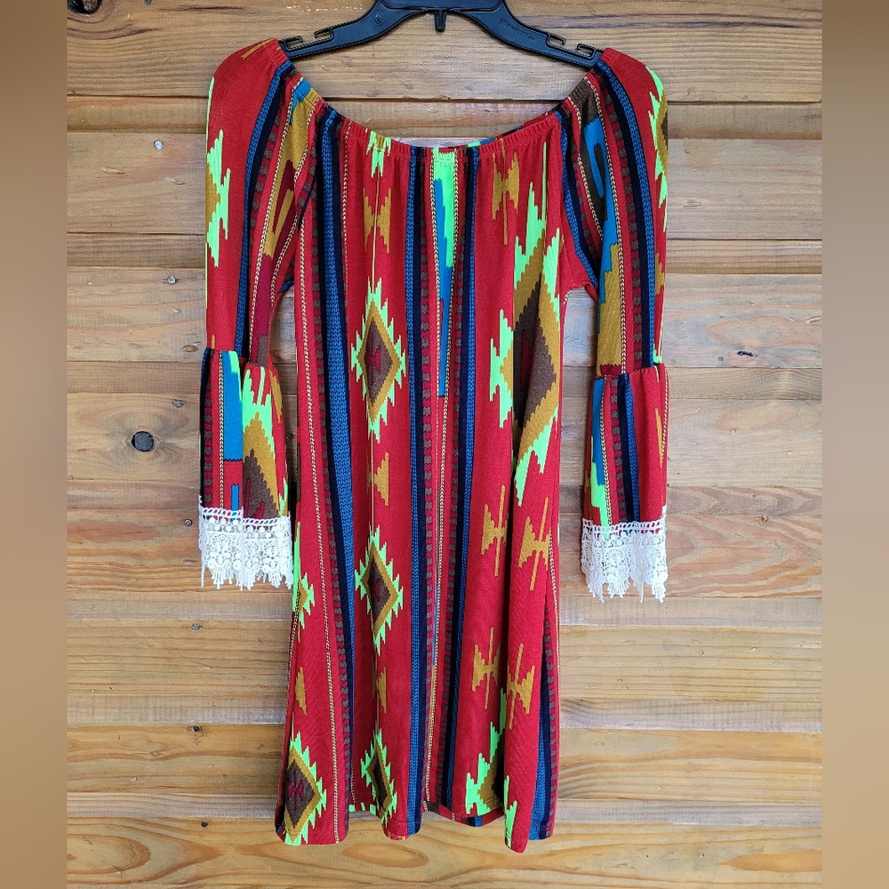 Western print dress
